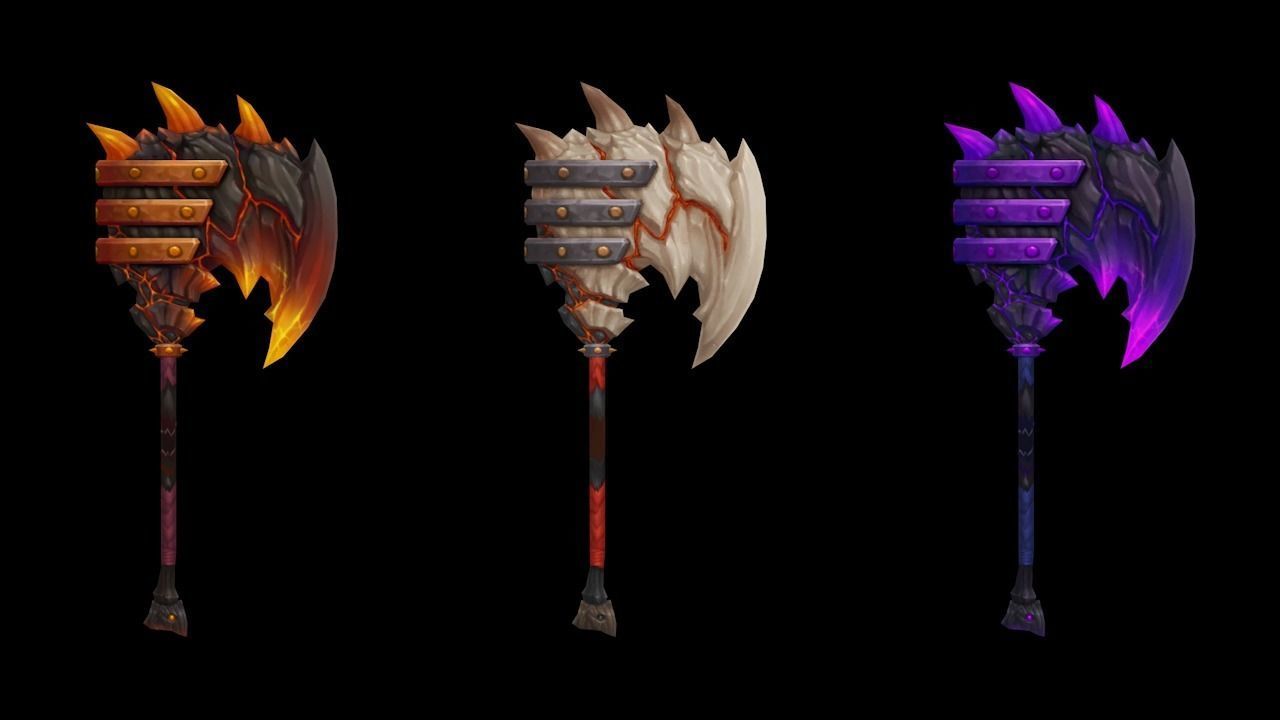 Volcano King Axe Low-poly 3D model_1