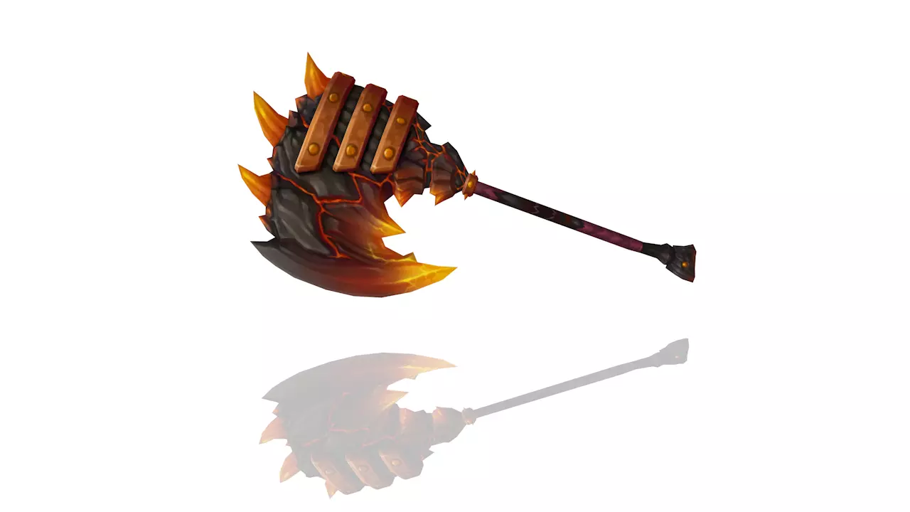 Volcano King Axe Low-poly 3D model_0