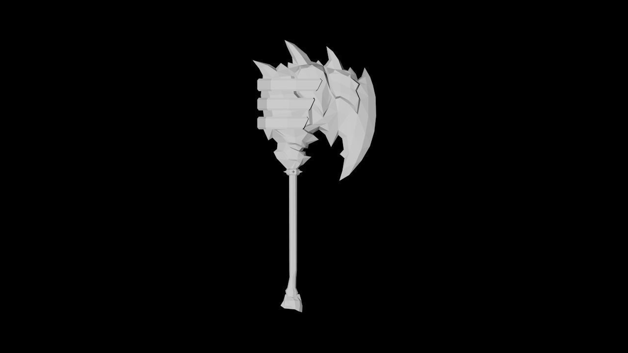 Volcano King Axe Low-poly 3D model_4