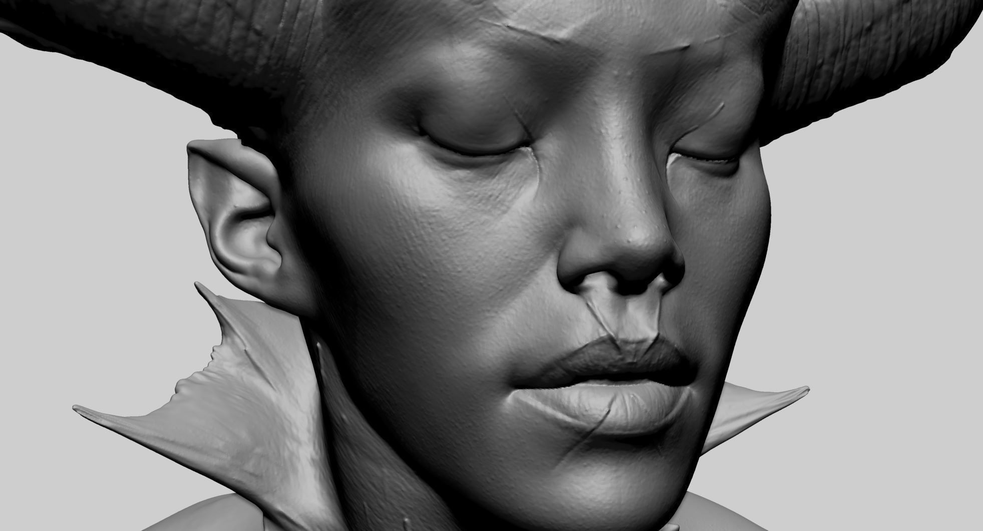 Fantasy Female Bust E 3D print model_12