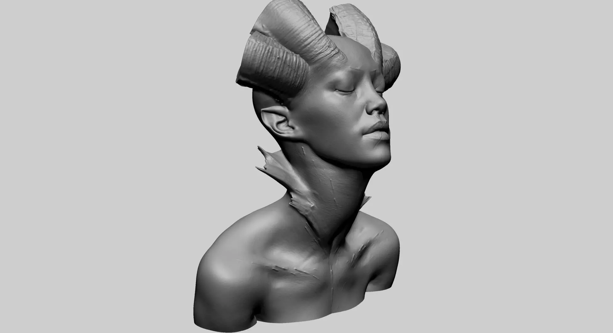 Fantasy Female Bust E 3D print model_0