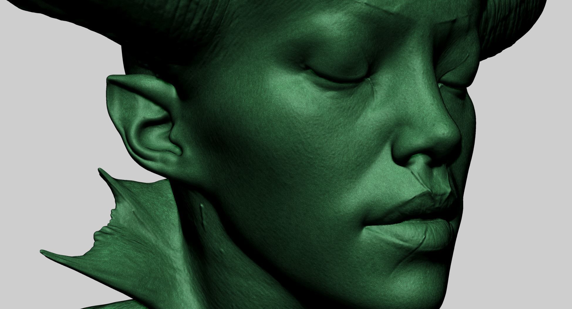 Fantasy Female Bust E 3D print model_13