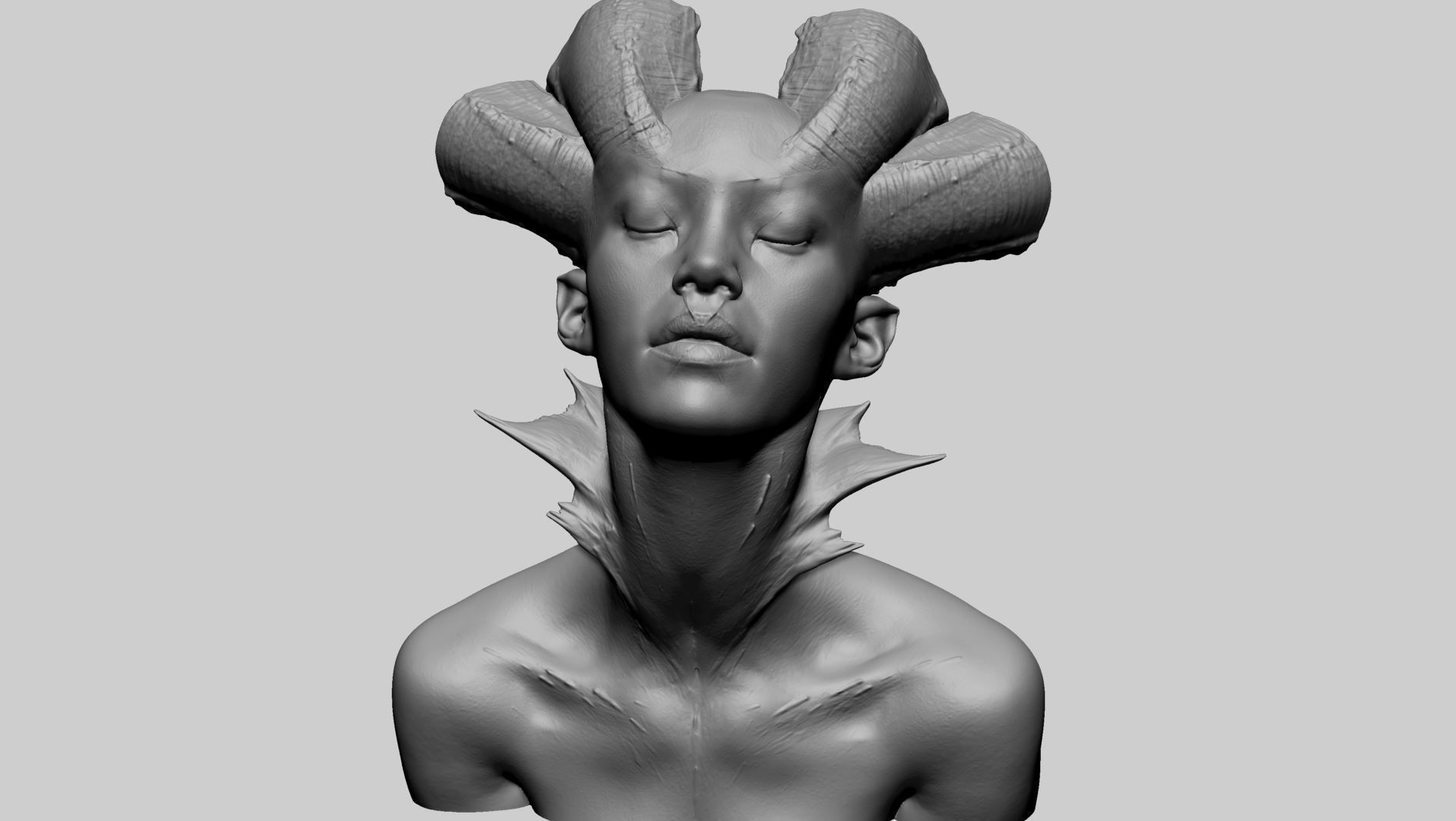 Fantasy Female Bust E 3D print model_7