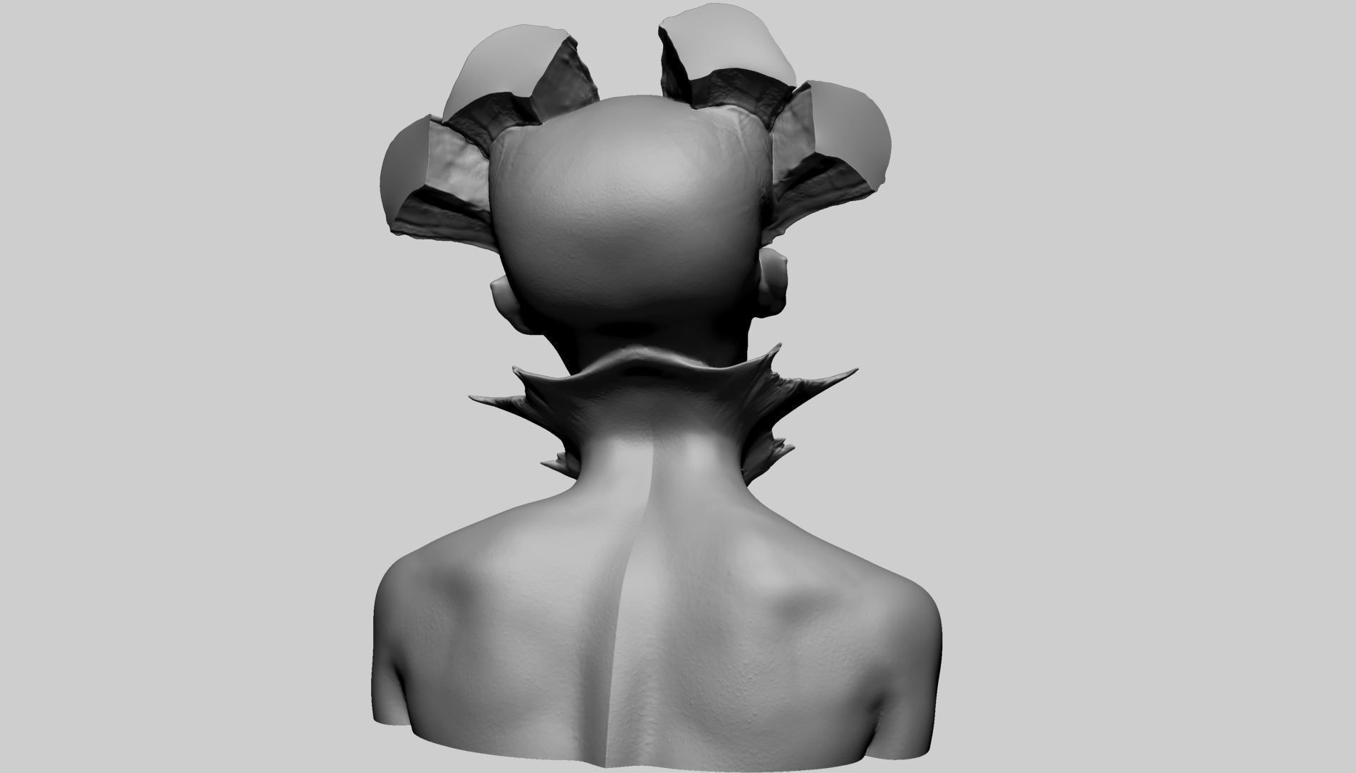 Fantasy Female Bust E 3D print model_3