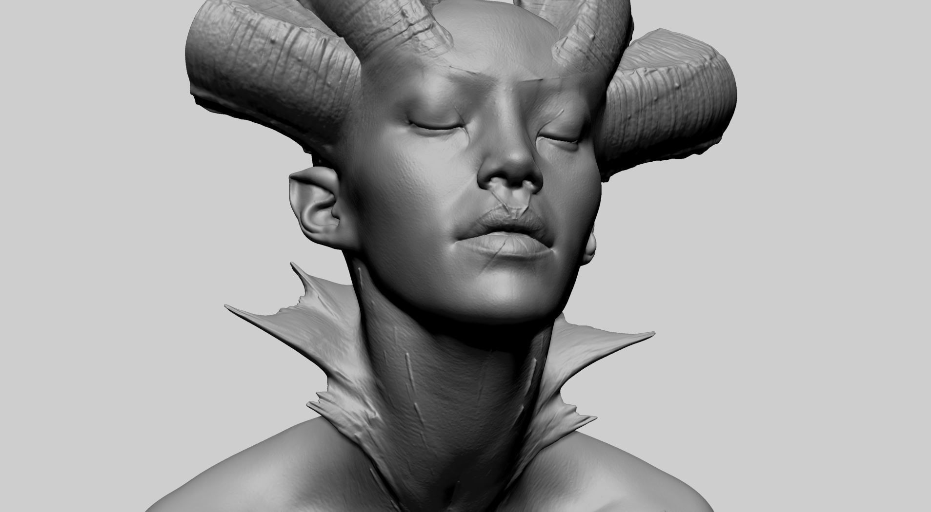 Fantasy Female Bust E 3D print model_9