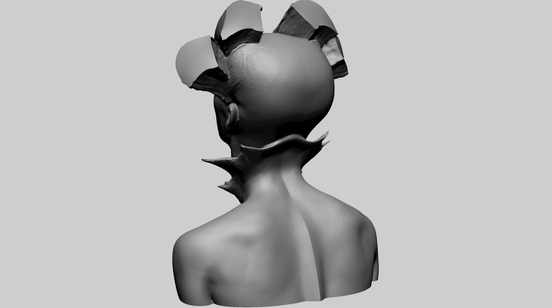 Fantasy Female Bust E 3D print model_4