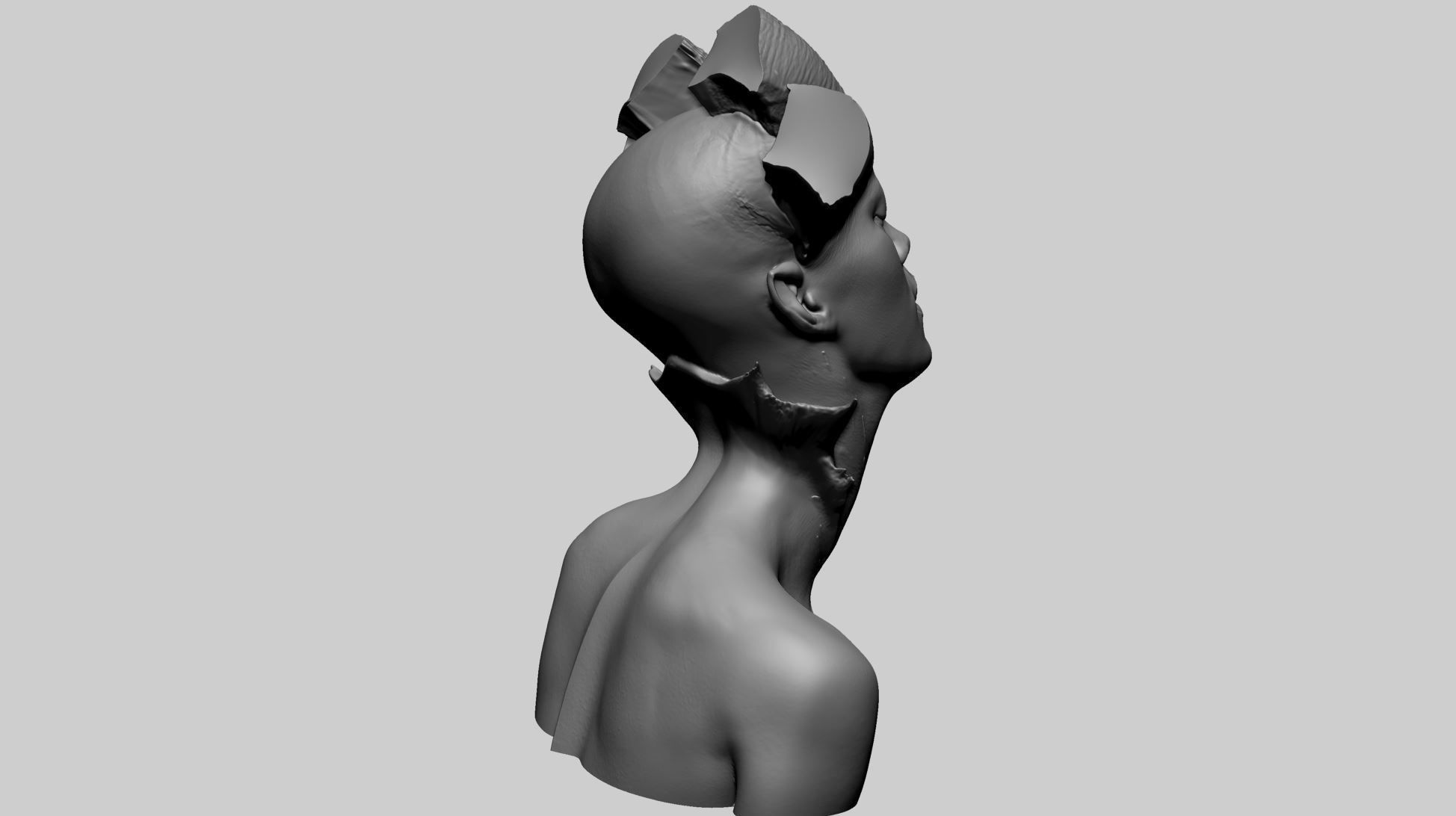 Fantasy Female Bust E 3D print model_2