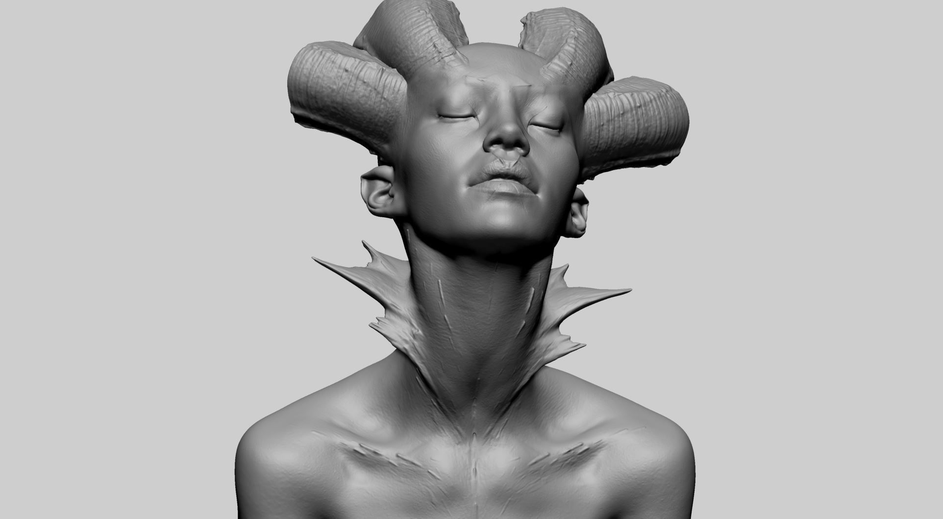 Fantasy Female Bust E 3D print model_8