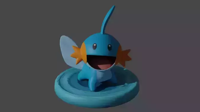 Mudkip pokemon 3D print model 3D print model