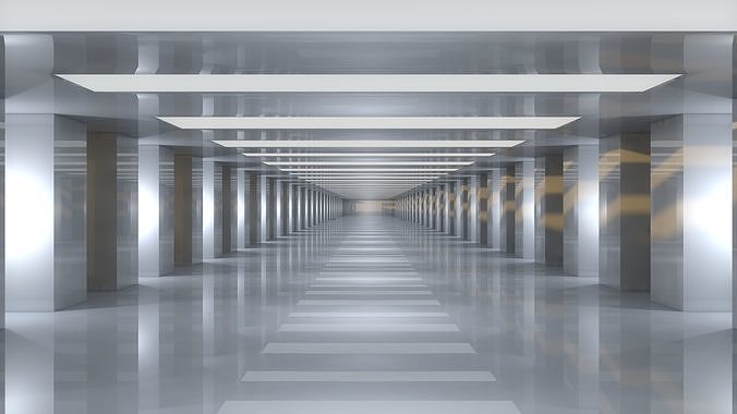 Sci Fi Tunnel Low-poly 3D model