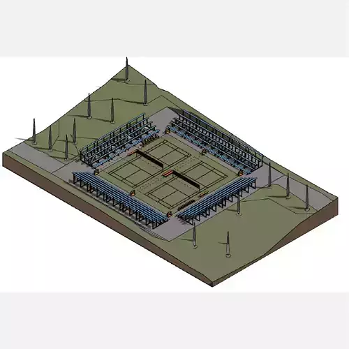 Outdoor sports ground - Revit 3D model