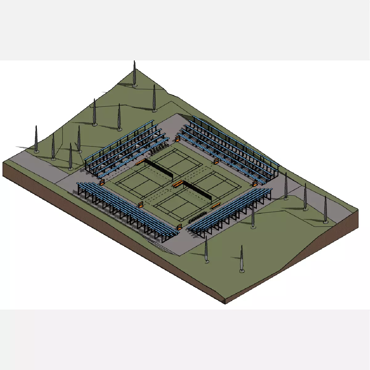 Outdoor sports ground - Revit 3D model_0