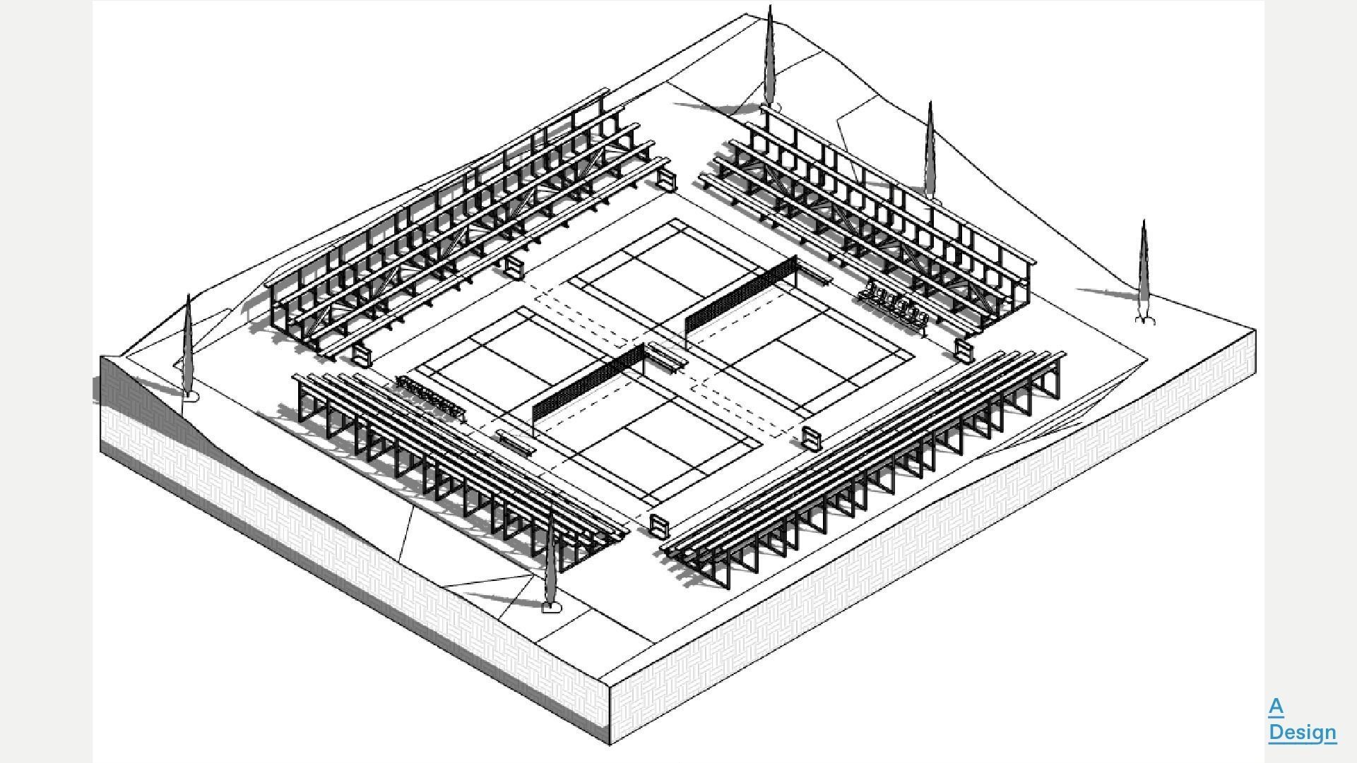 Outdoor sports ground - Revit 3D model_8