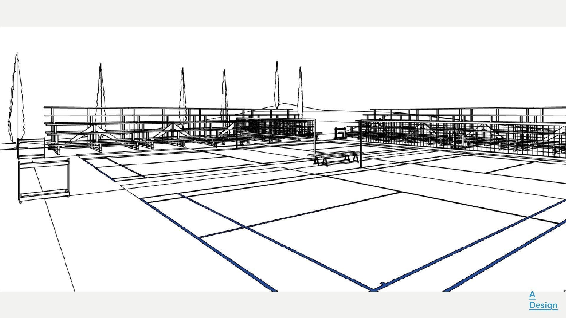 Outdoor sports ground - Revit 3D model_10