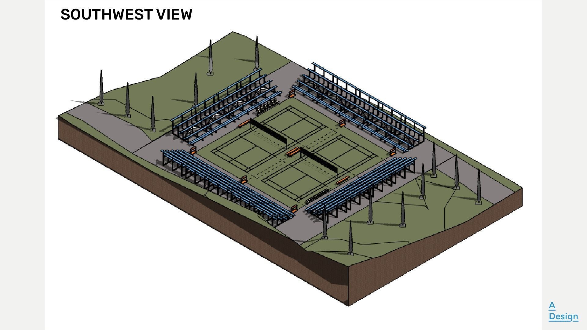 Outdoor sports ground - Revit 3D model_1