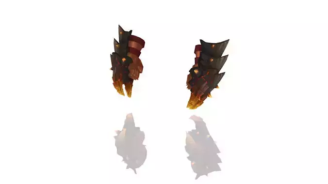 Volcano King Battle-Gloves Low-poly 3D model