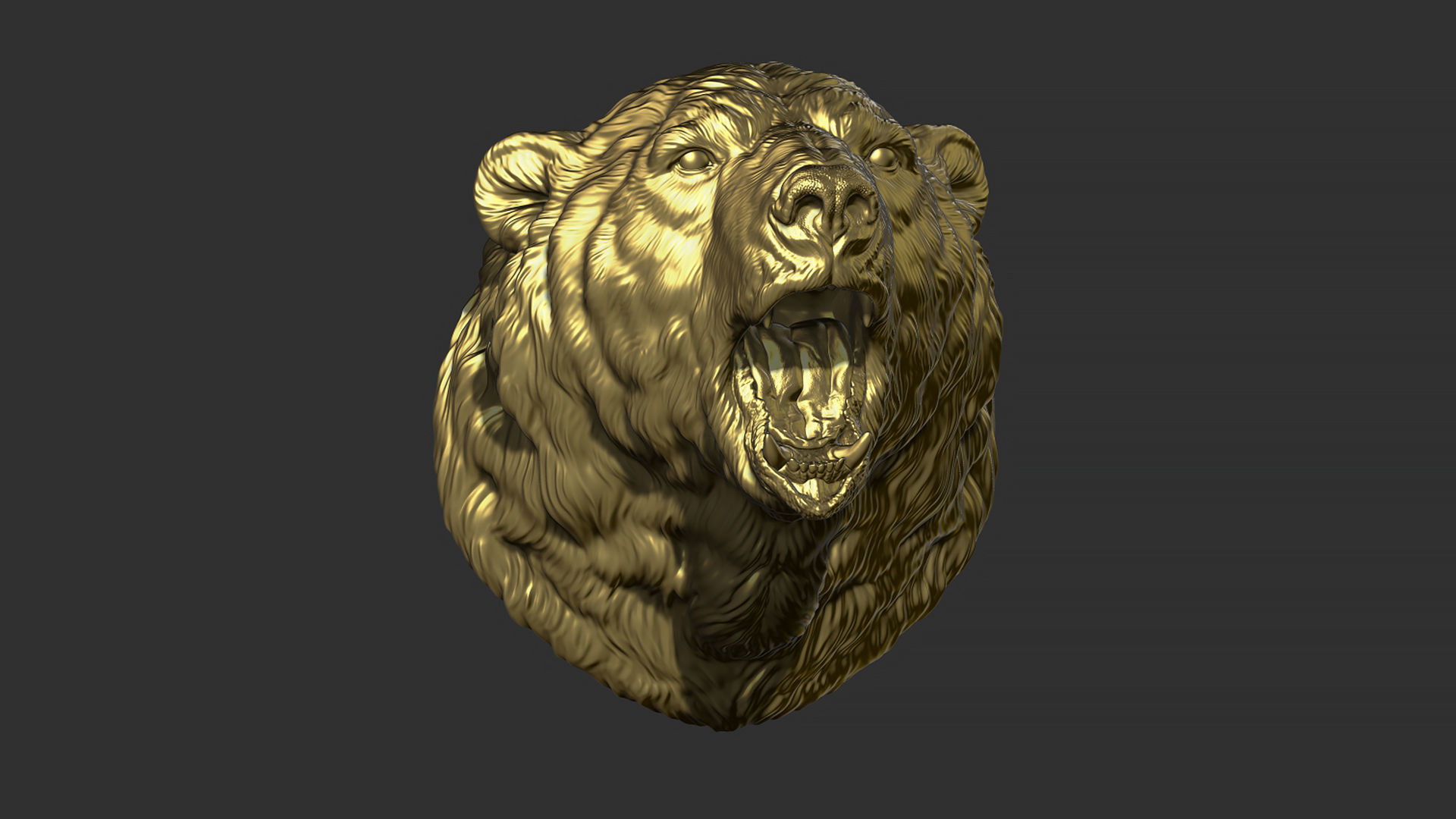 Polar bear growls 3D print model_15