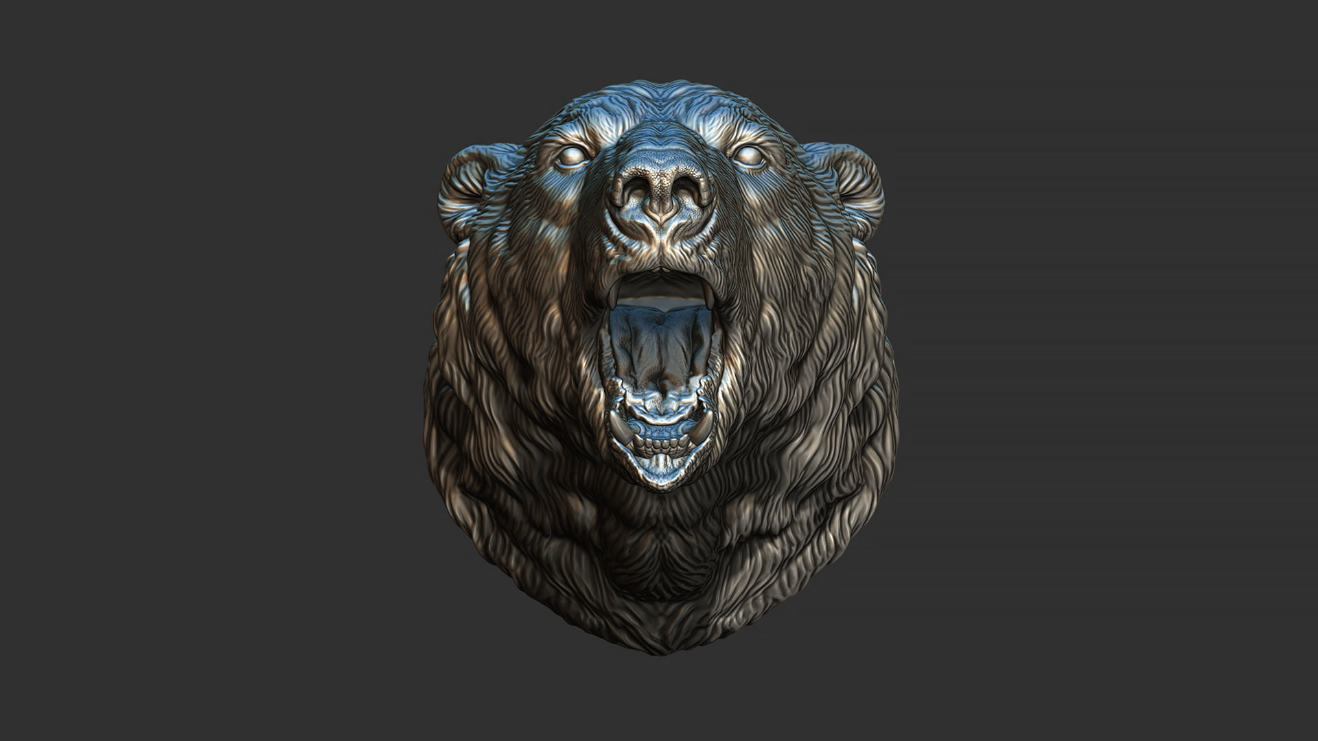 Polar bear growls 3D print model_12