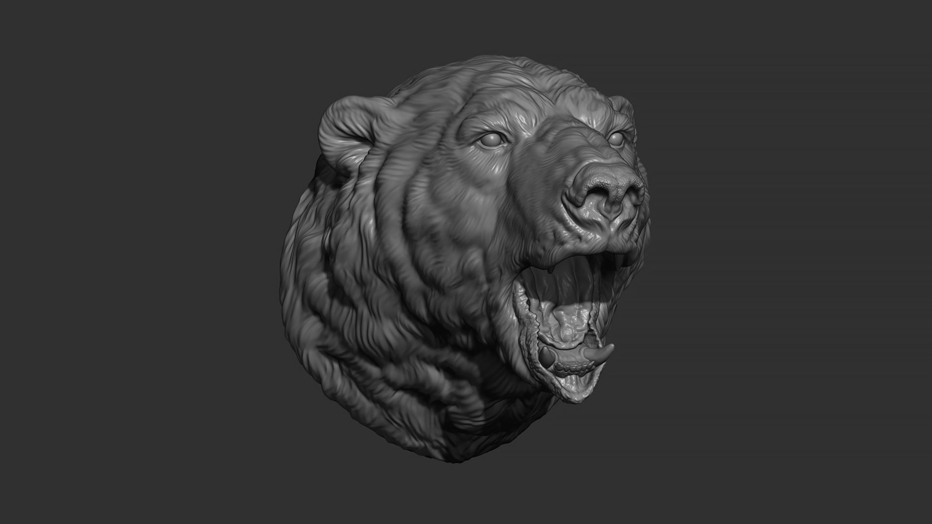 Polar bear growls 3D print model_9