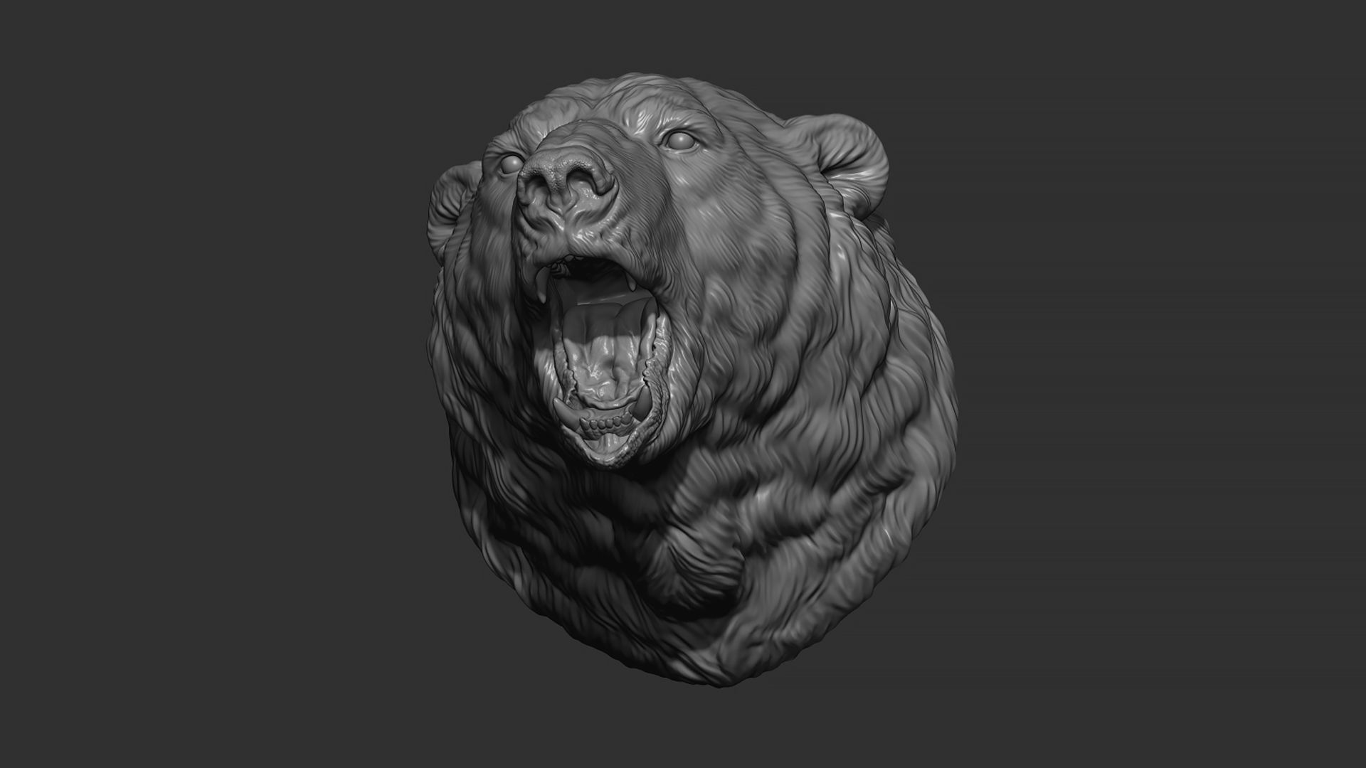 Polar bear growls 3D print model_4