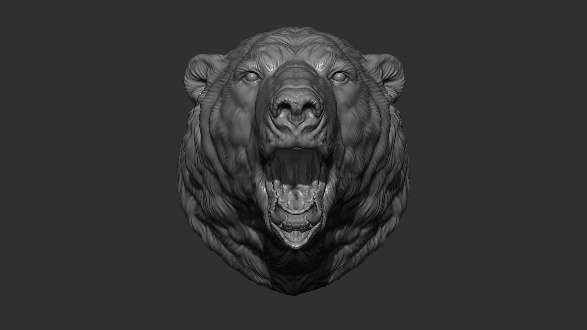 Polar bear growls 3D print model_17