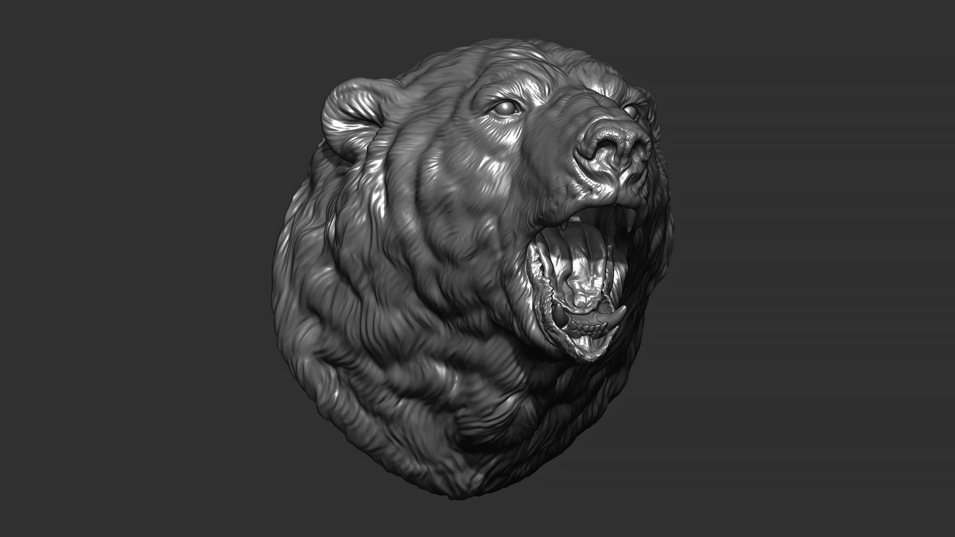 Polar bear growls 3D print model_18