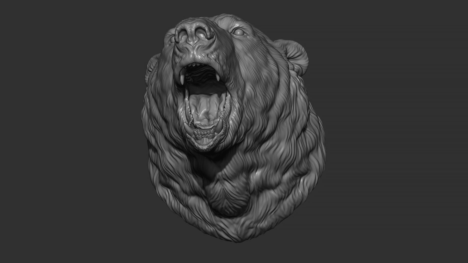Polar bear growls 3D print model_8