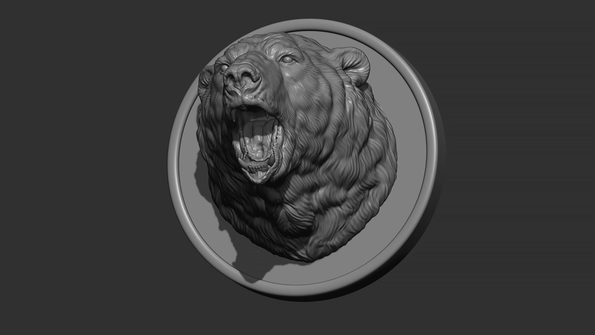 Polar bear growls 3D print model_2