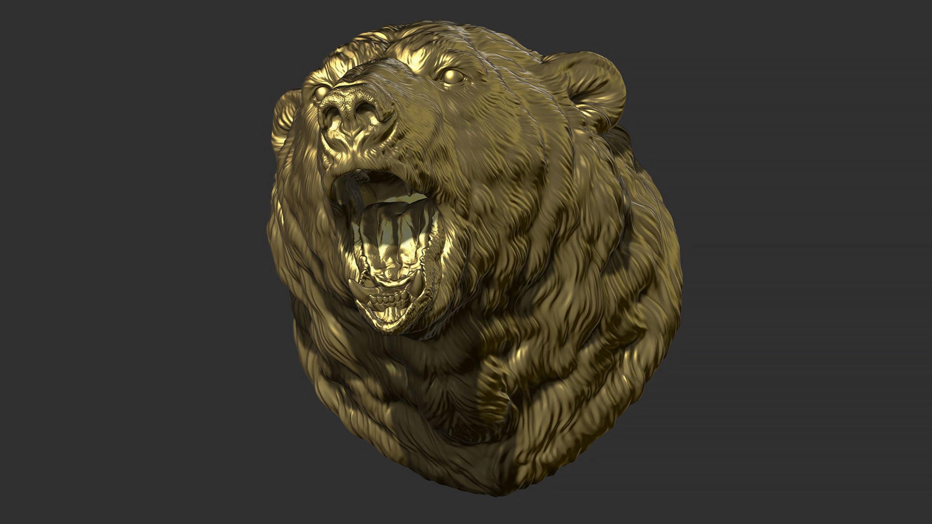 Polar bear growls 3D print model_16