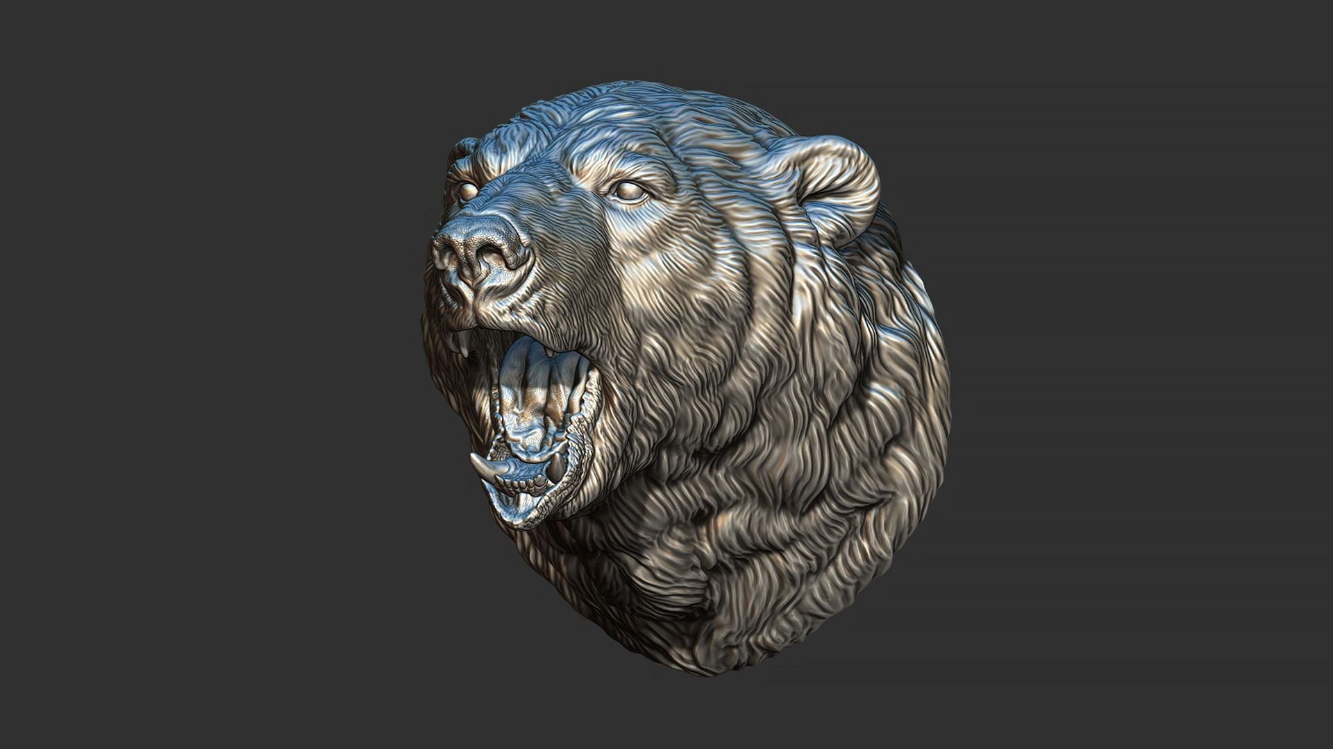 Polar bear growls 3D print model_13