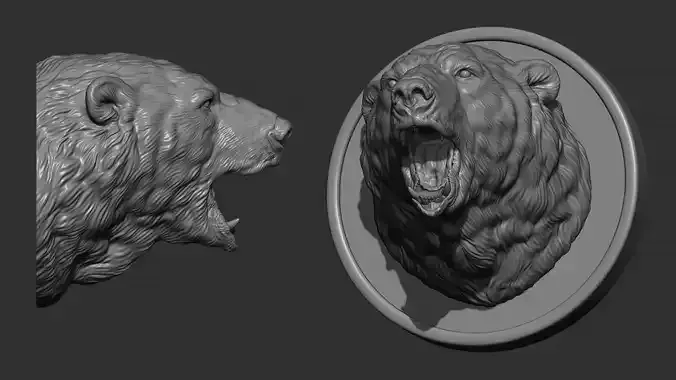 Polar bear growls 3D print model