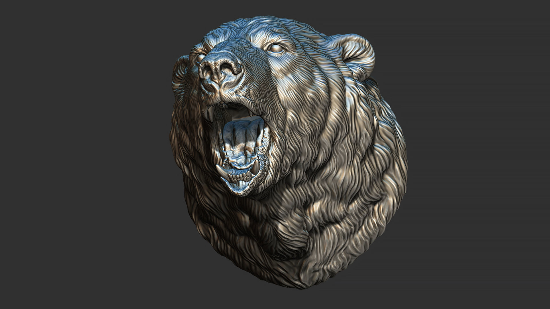 Polar bear growls 3D print model_14