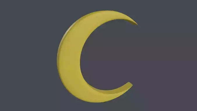 Moon Symbol 3D Model Low-poly 3D model