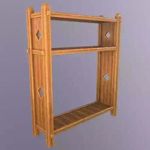 Stylized medieval rack Low-poly 3D model