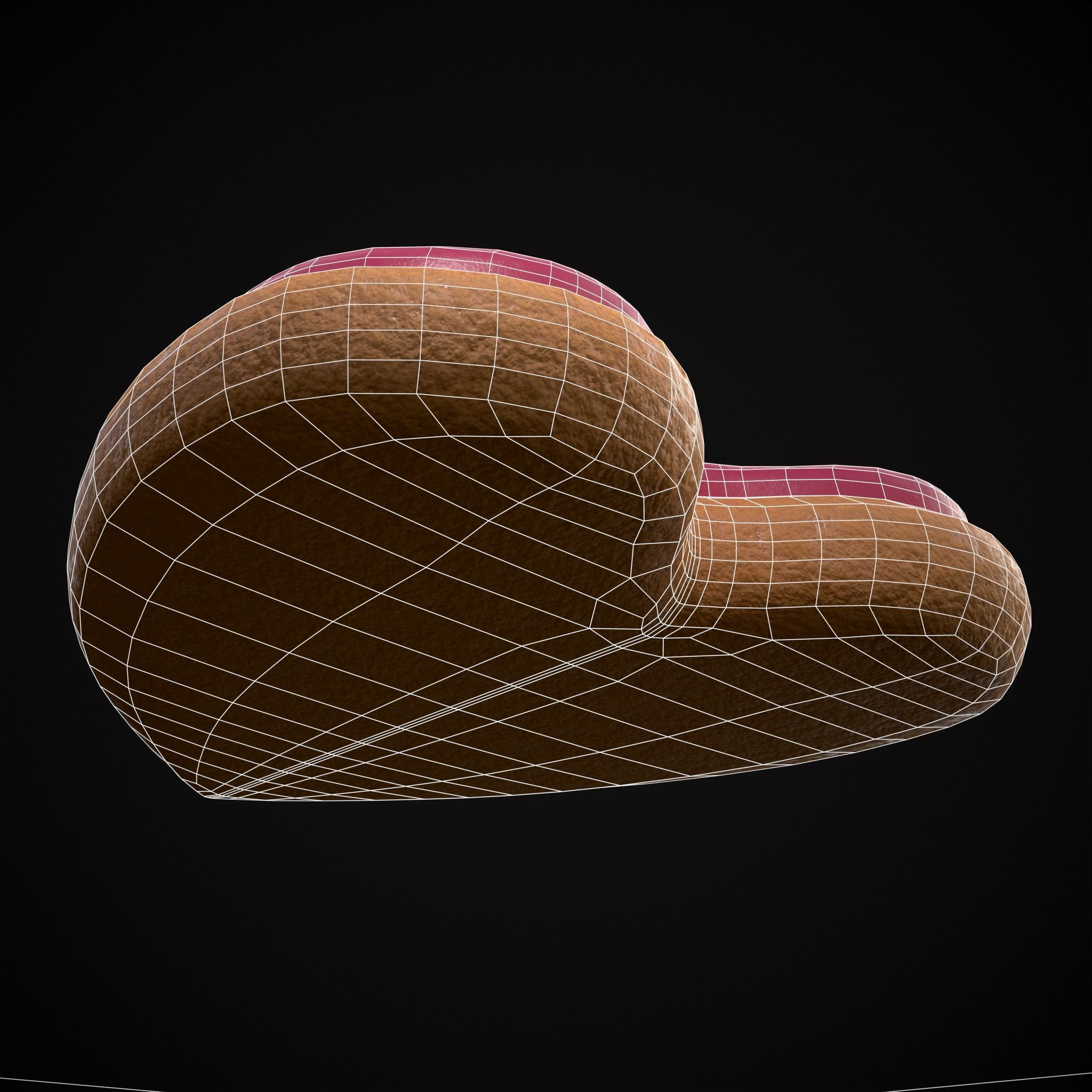 Valentines Love Heart Cookie Low-poly 3D model_8