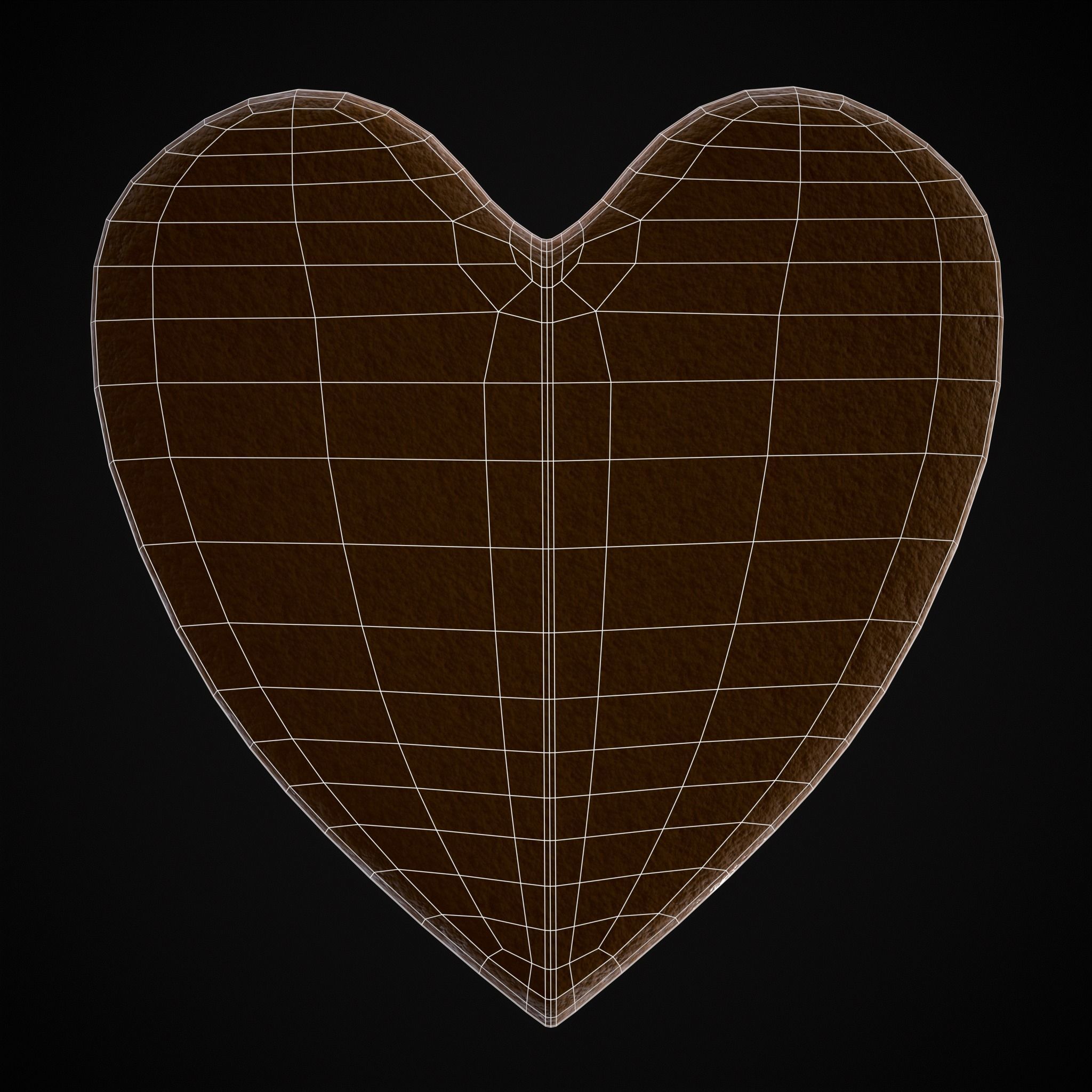 Valentines Love Heart Cookie Low-poly 3D model_10