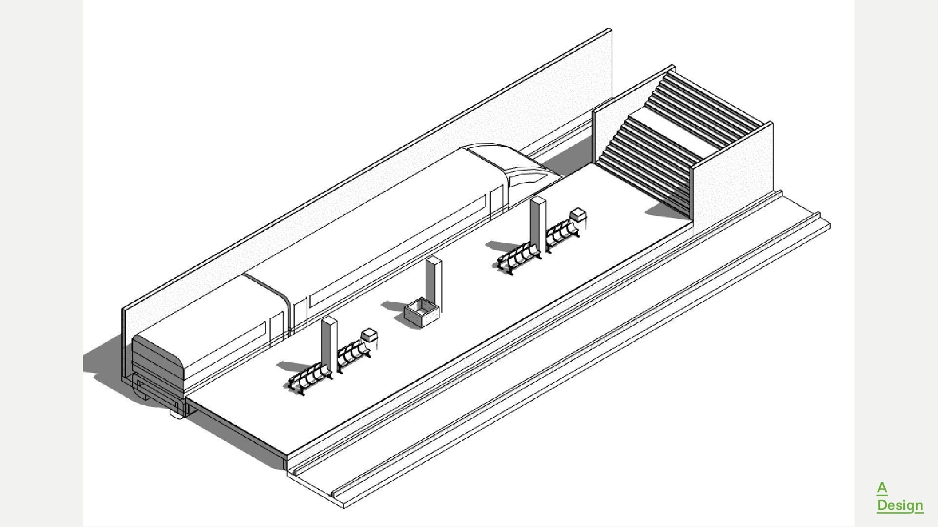 Subway station - Revit 3D model_8