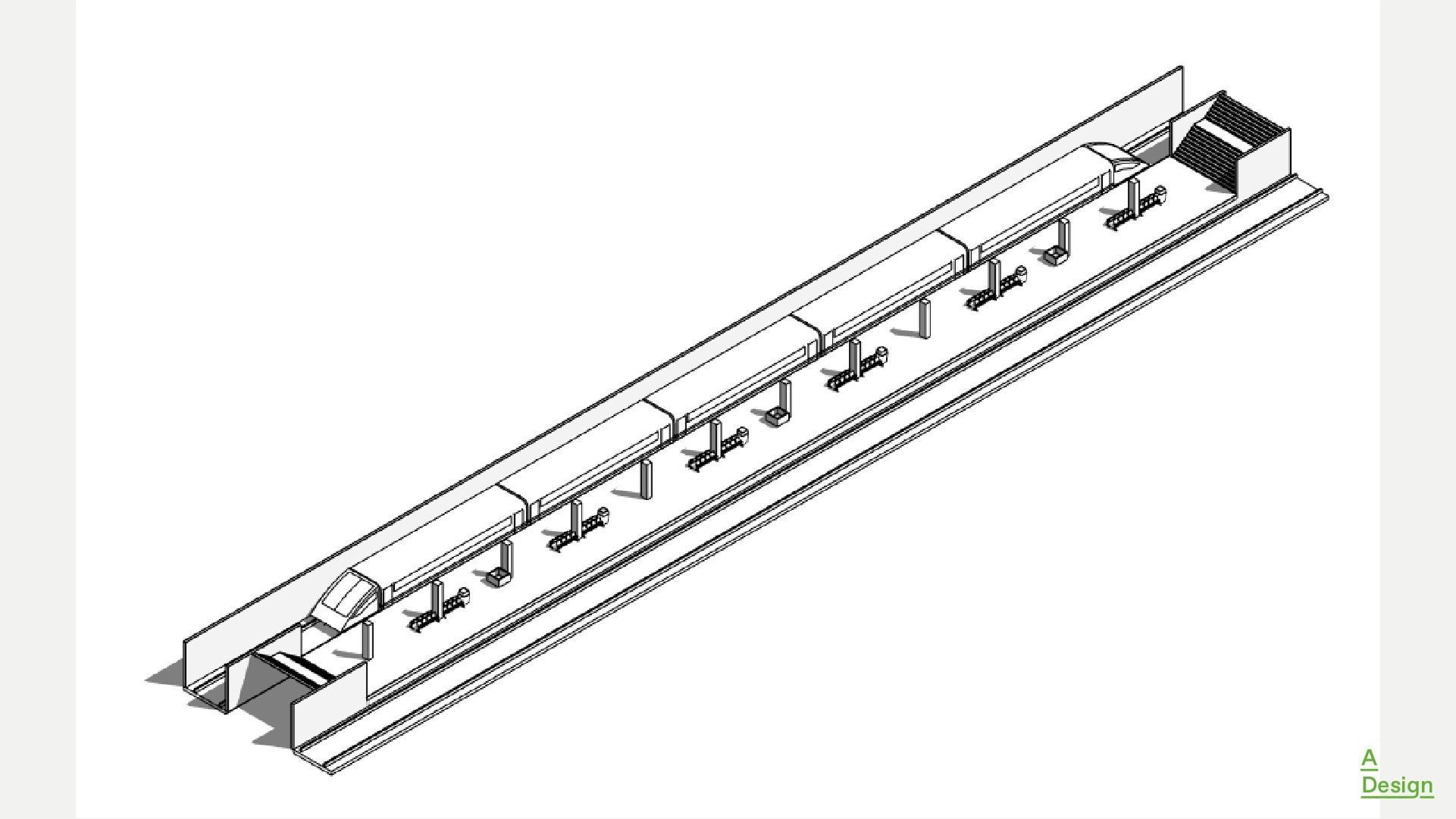 Subway station - Revit 3D model_9