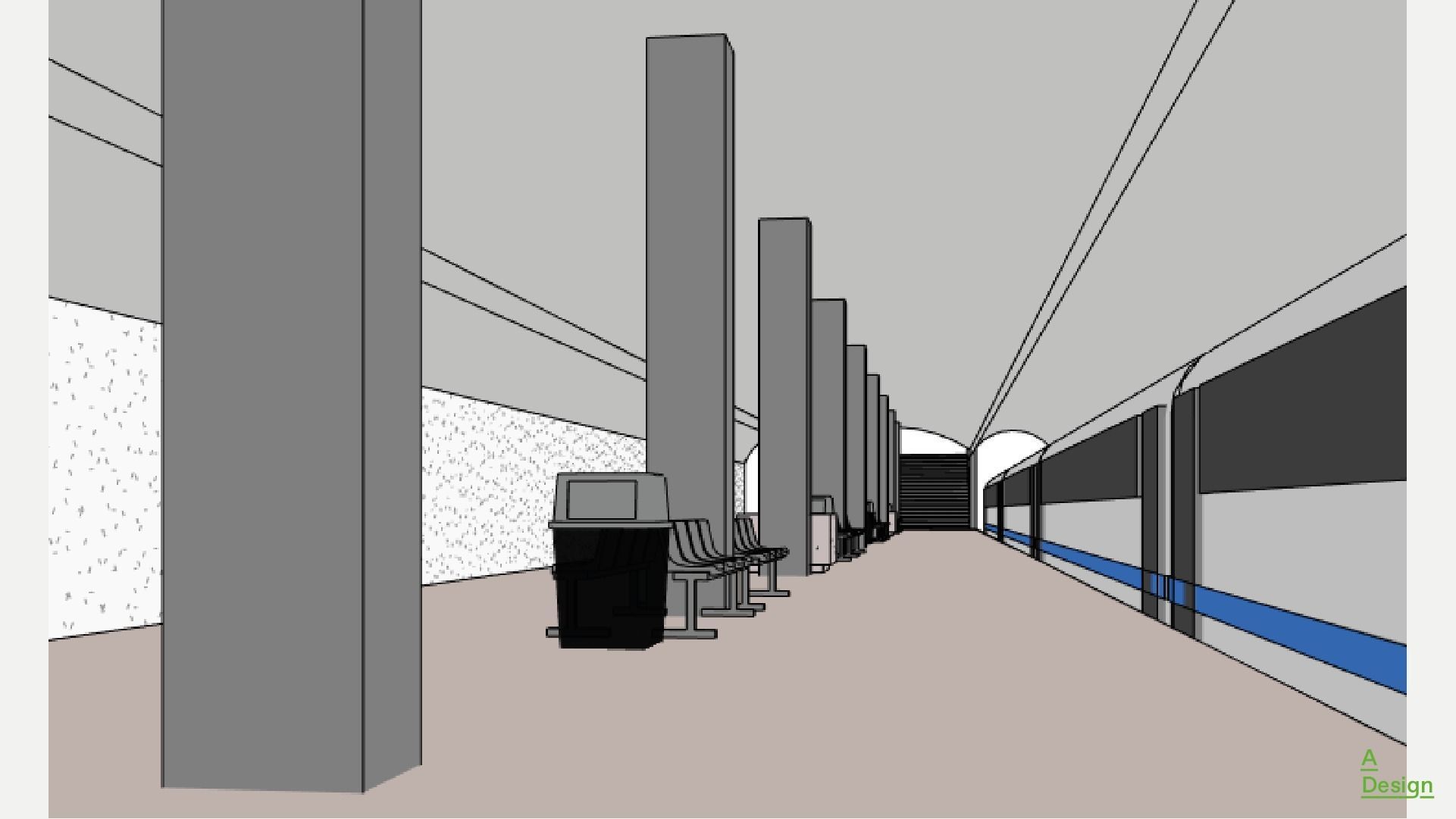 Subway station - Revit 3D model_6