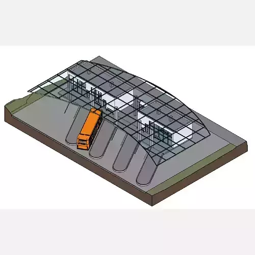 Transport hub - Revit 3D model