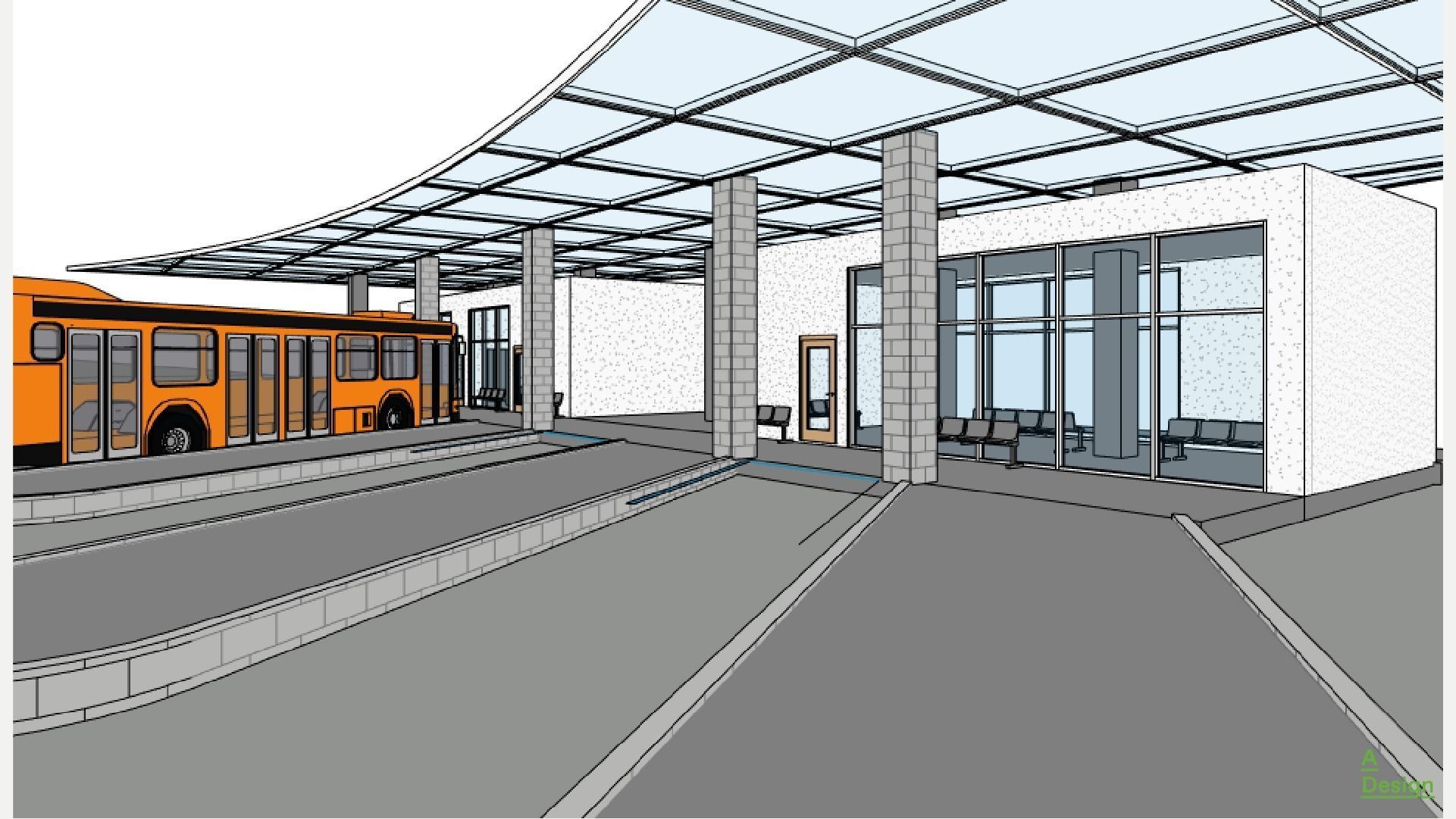 Transport hub - Revit 3D model_6