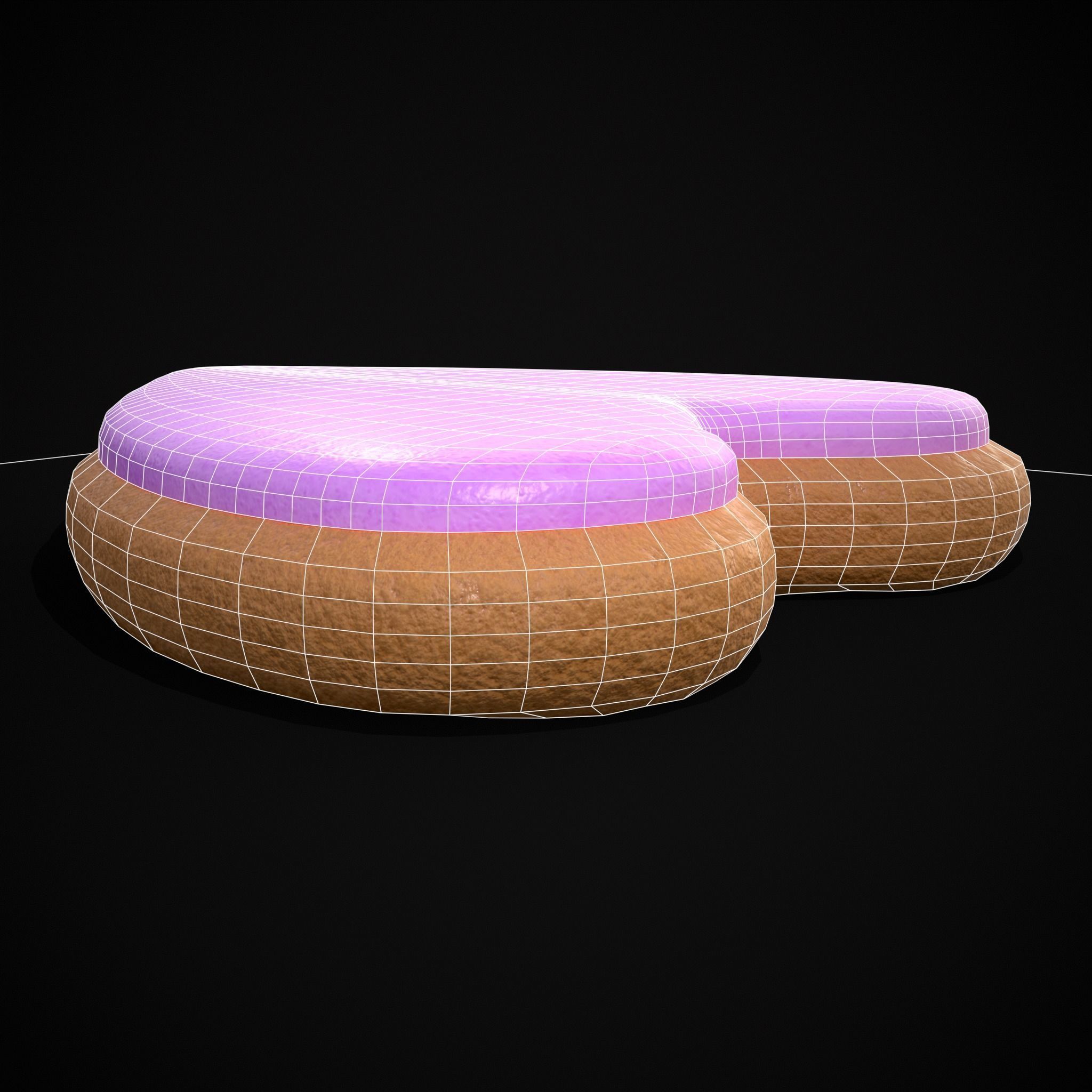 Valentines Pink Glaze Cookie Low-poly 3D model_8