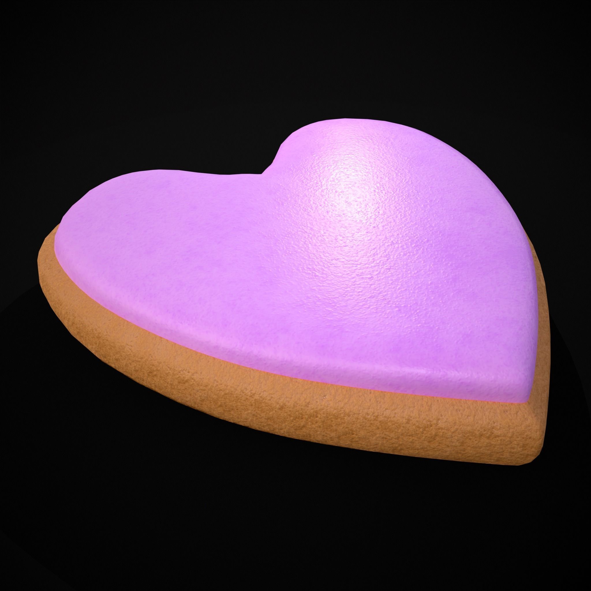 Valentines Pink Glaze Cookie Low-poly 3D model_5