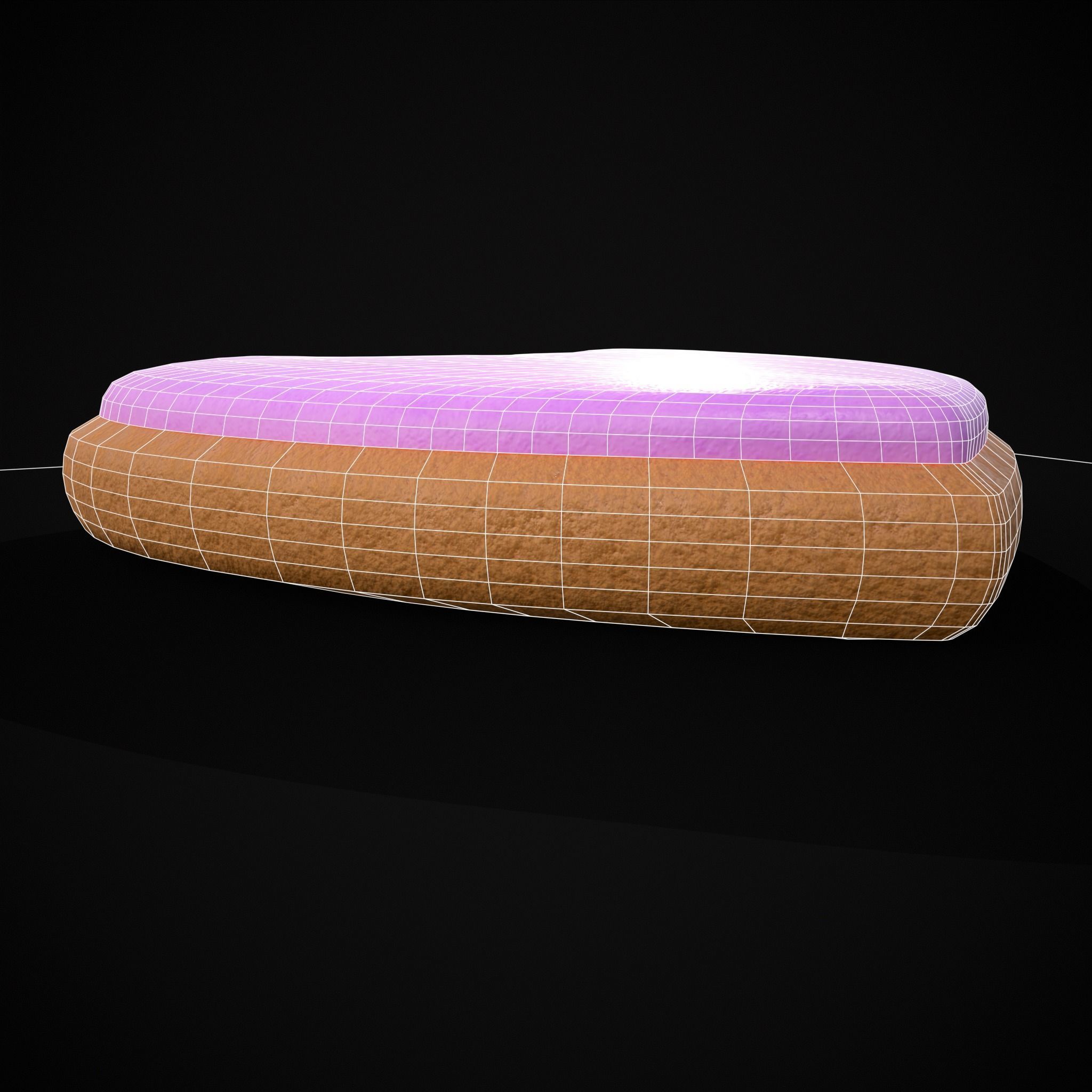 Valentines Pink Glaze Cookie Low-poly 3D model_16