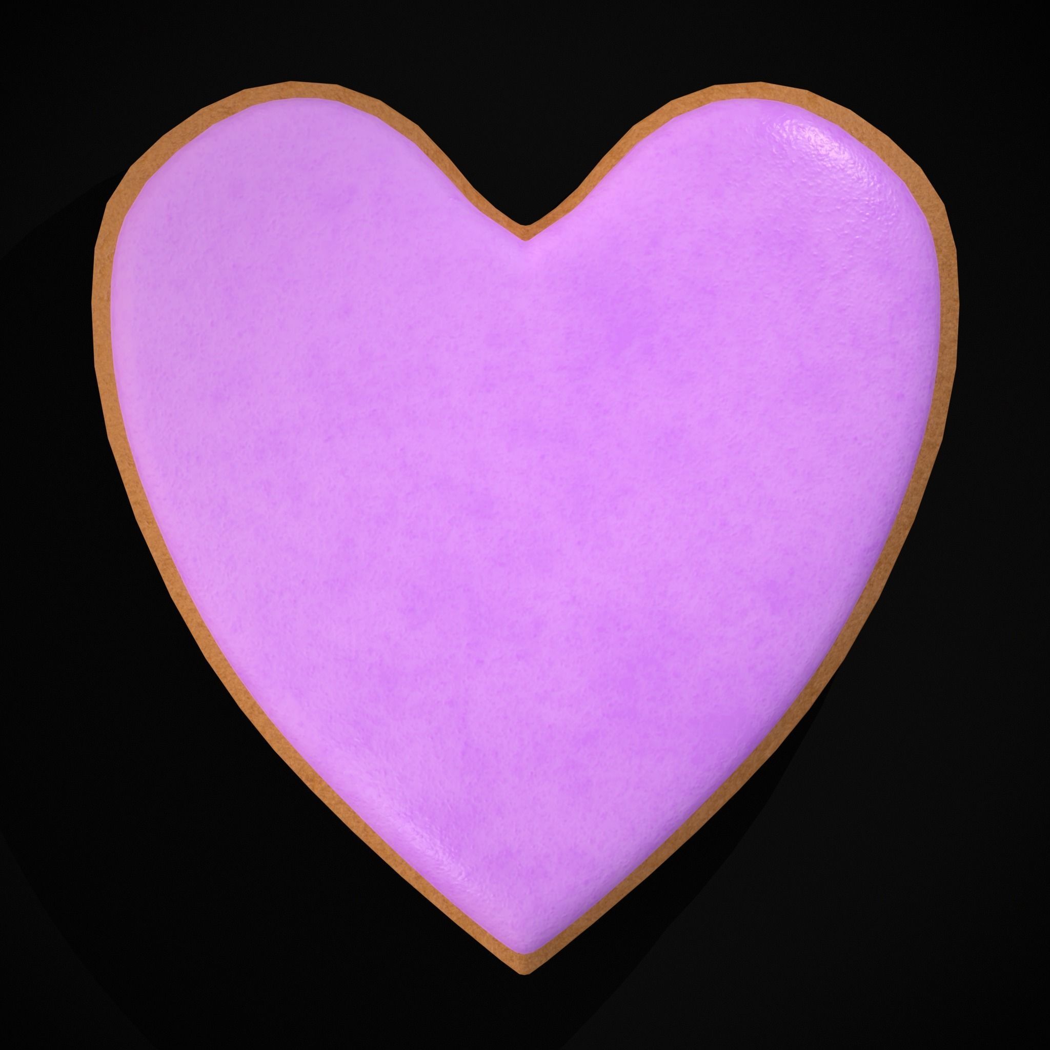 Valentines Pink Glaze Cookie Low-poly 3D model_3