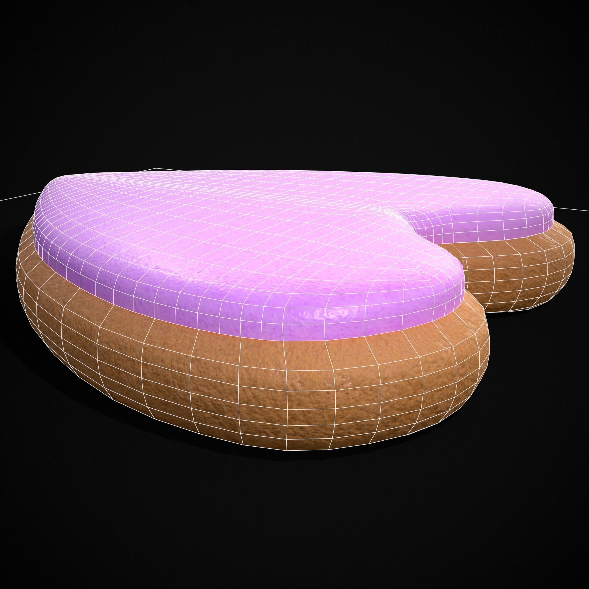 Valentines Pink Glaze Cookie Low-poly 3D model_14