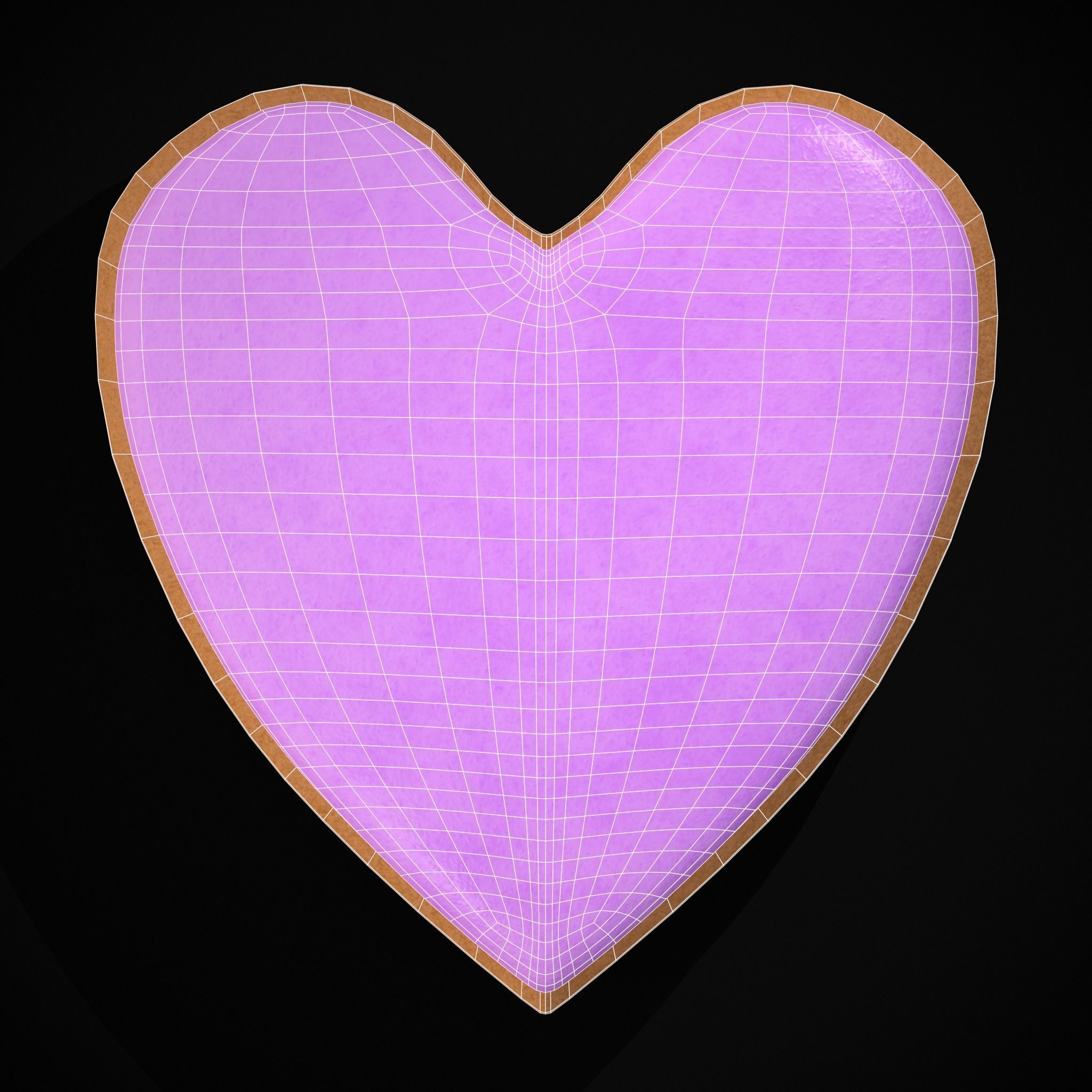 Valentines Pink Glaze Cookie Low-poly 3D model_4