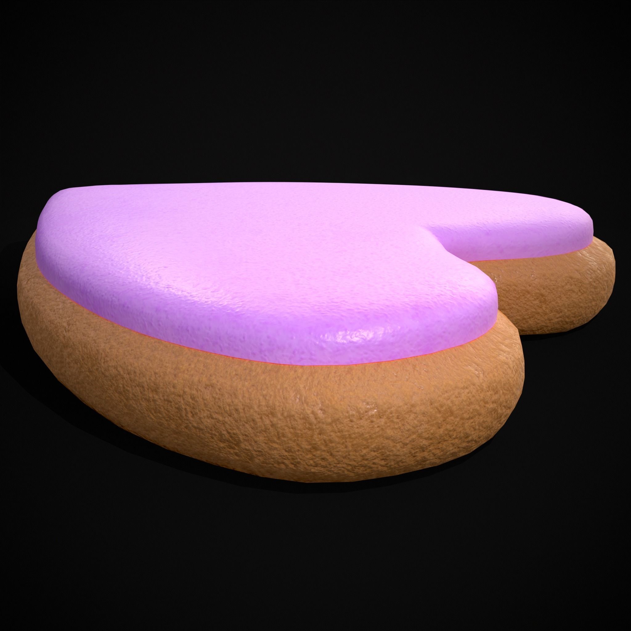 Valentines Pink Glaze Cookie Low-poly 3D model_13