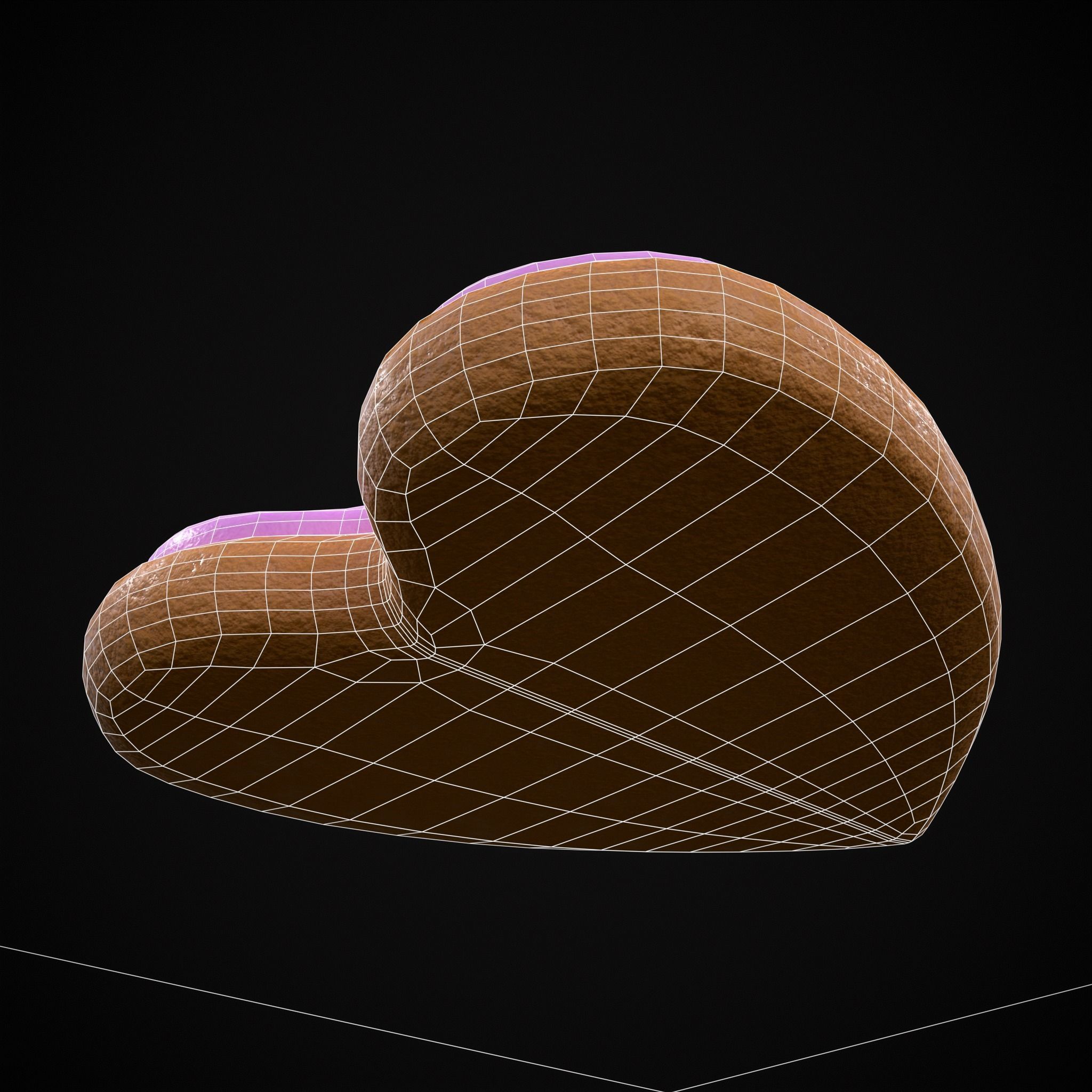 Valentines Pink Glaze Cookie Low-poly 3D model_10
