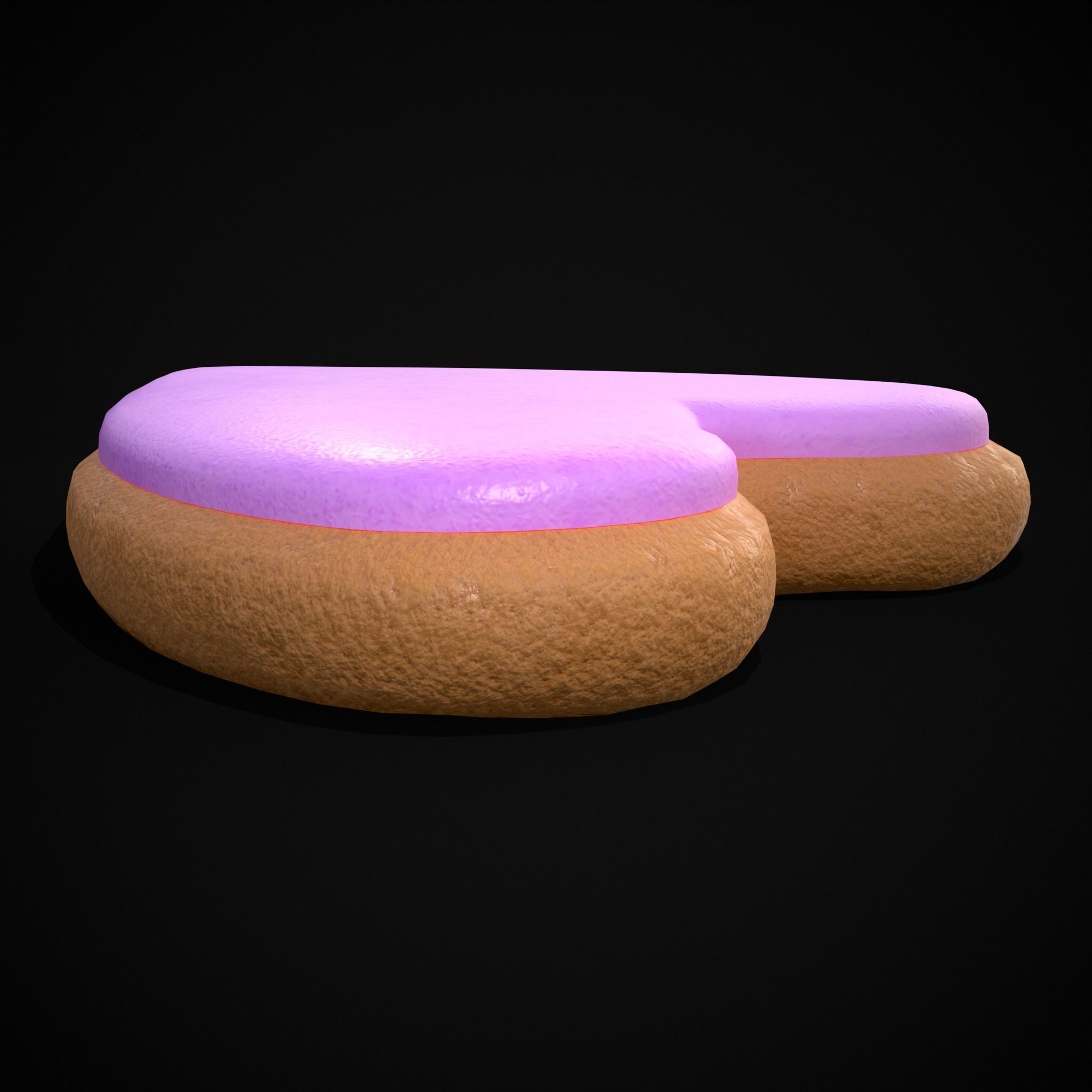 Valentines Pink Glaze Cookie Low-poly 3D model_7